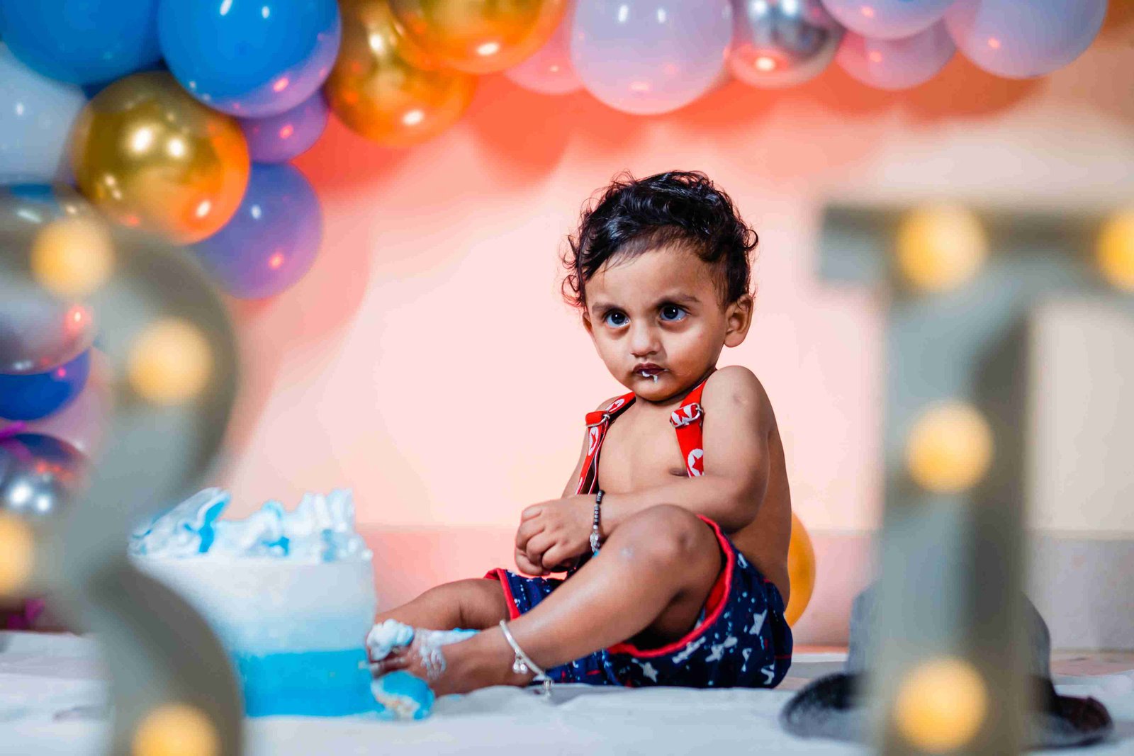 First Birthday Portrait Frosting Fun