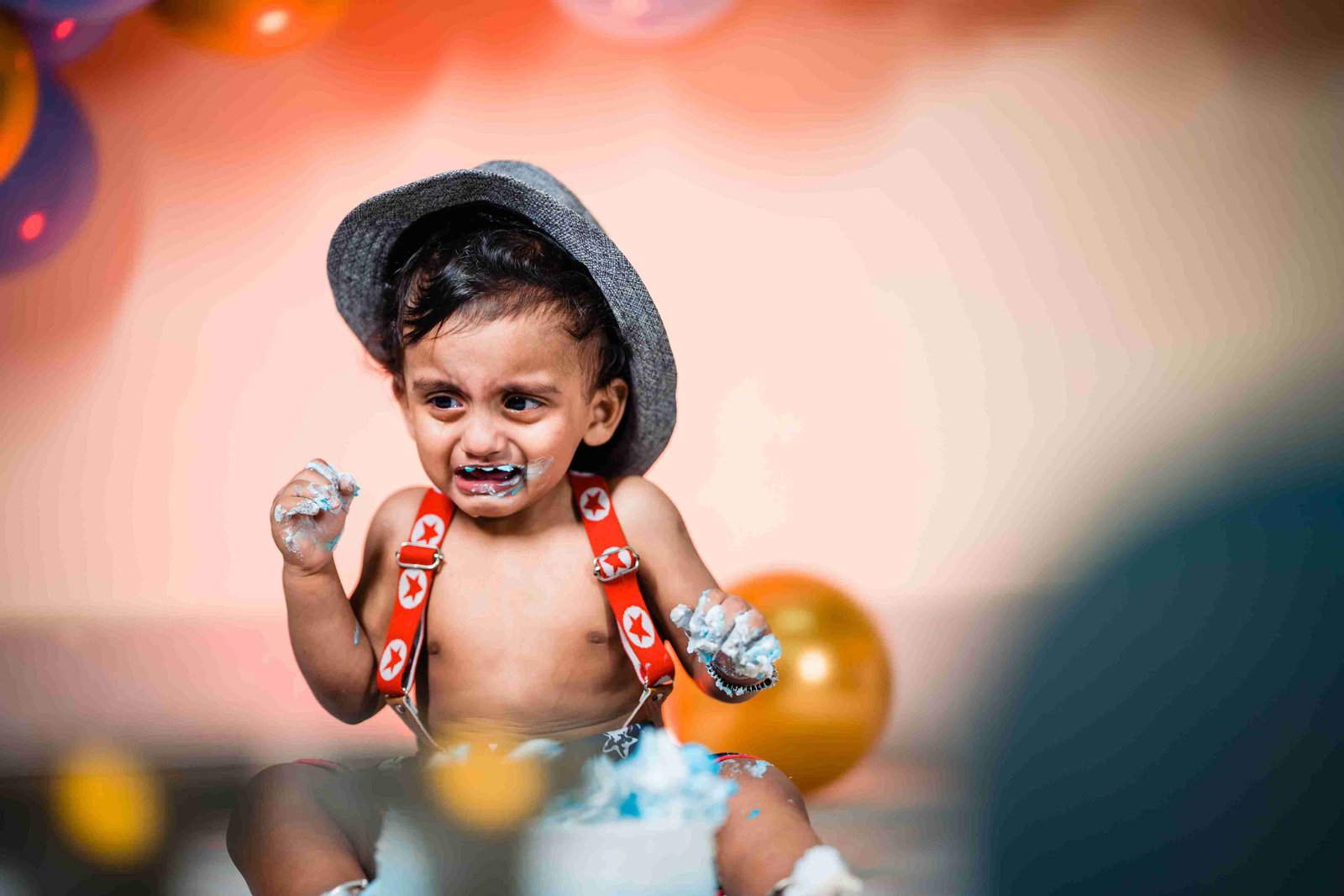 First Birthday Portrait Cake Smash Splash